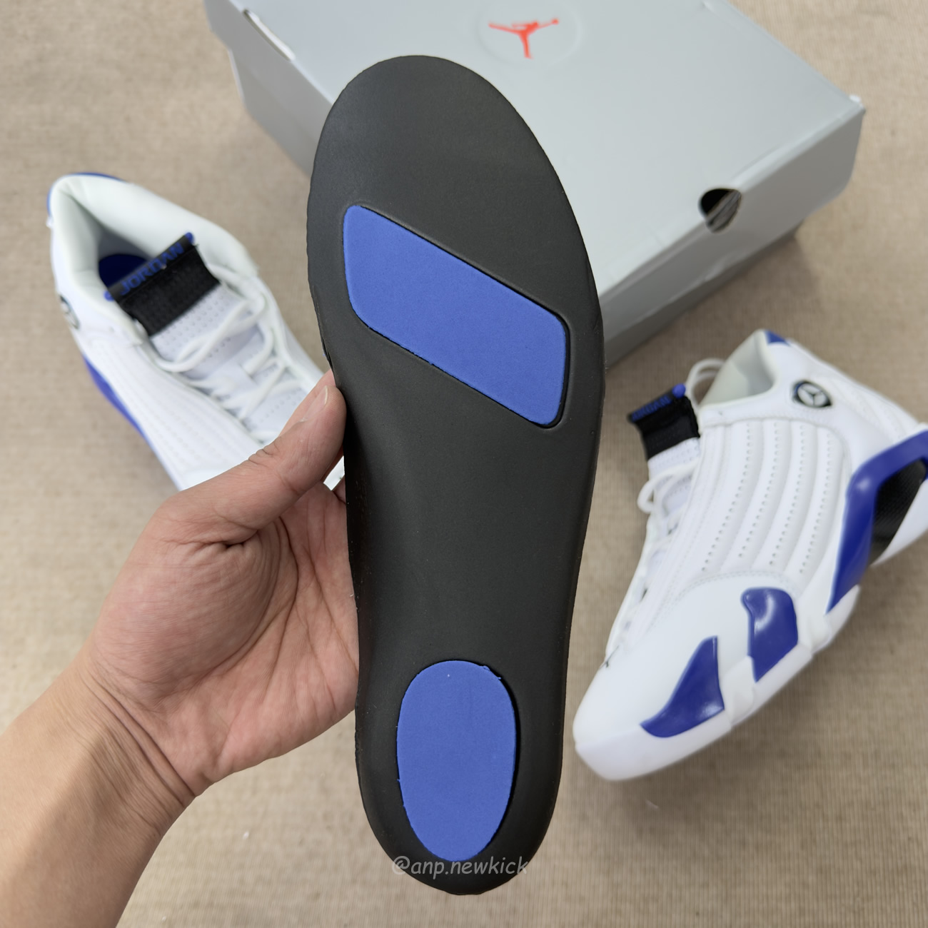 Air Jordan 14 Retro White Hyper Royal 487471 104 (10) - www.newkick.vip