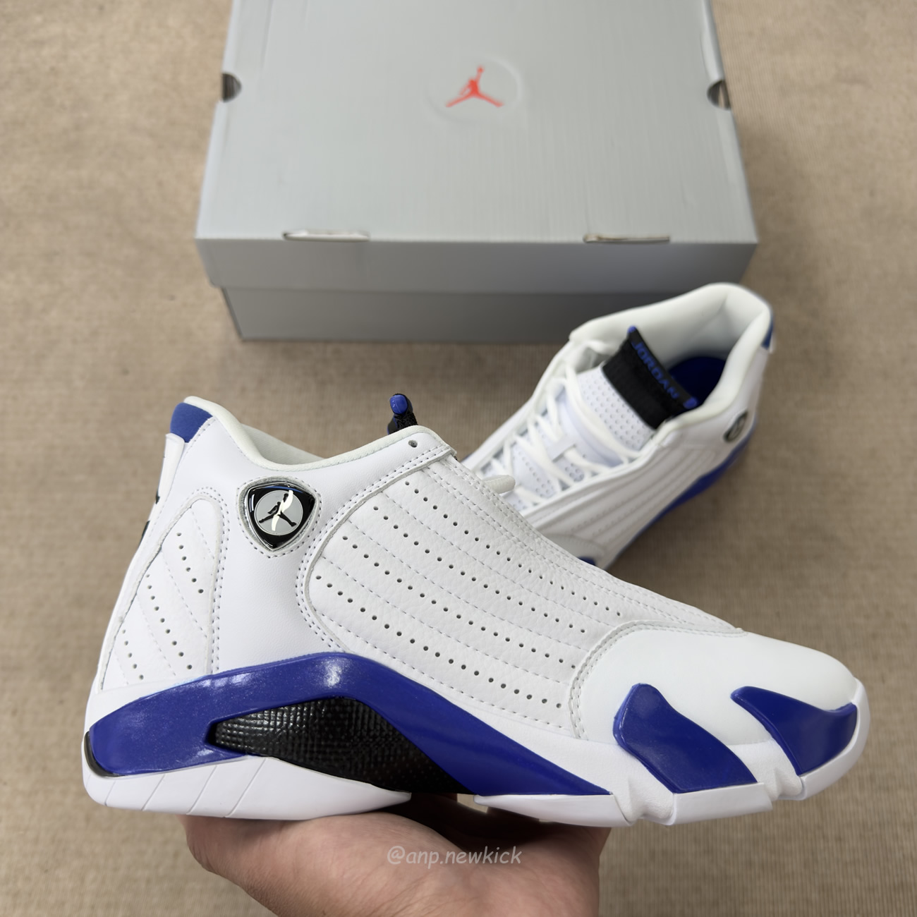 Air Jordan 14 Retro White Hyper Royal 487471 104 (11) - www.newkick.vip
