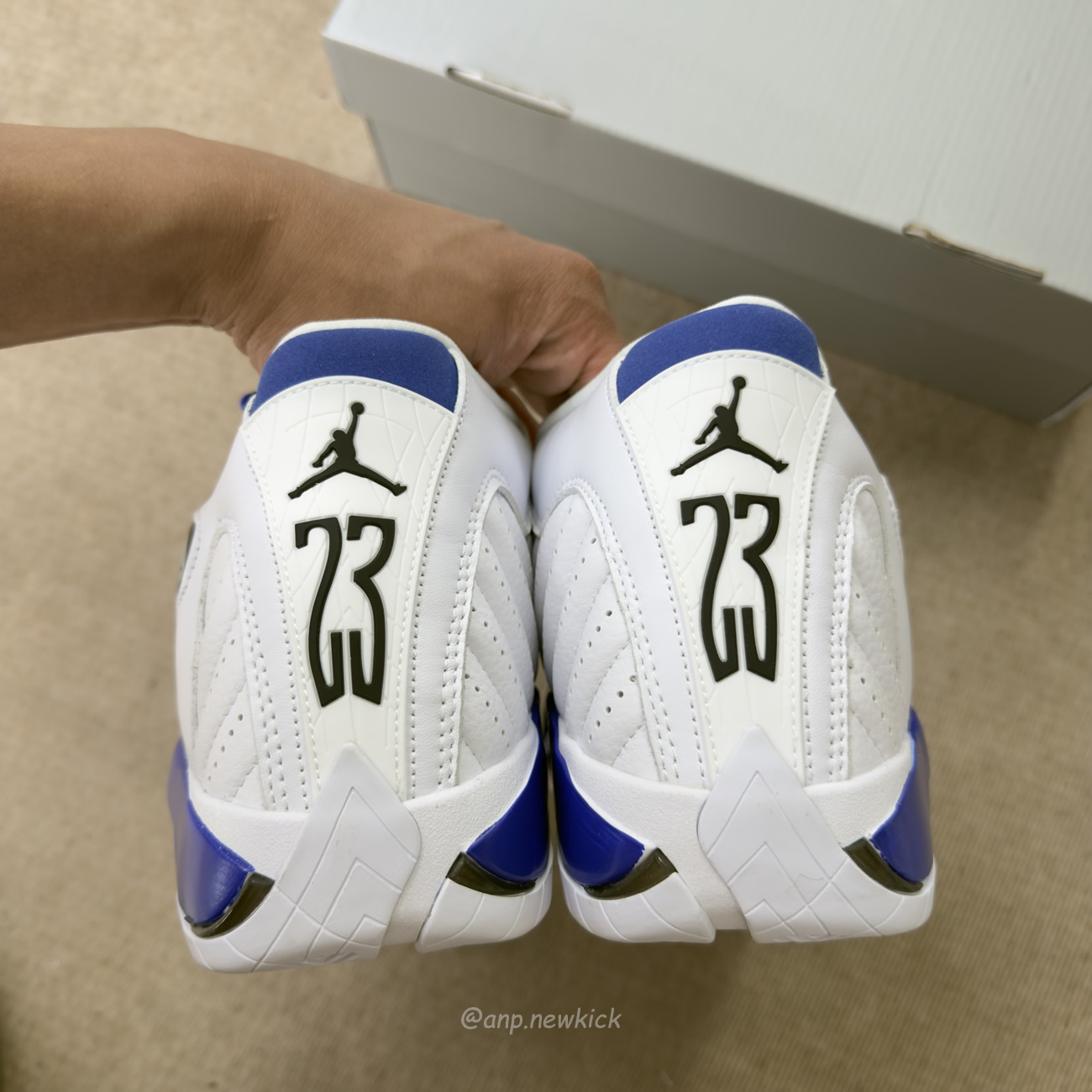 Air Jordan 14 Retro White Hyper Royal 487471 104 (12) - www.newkick.vip