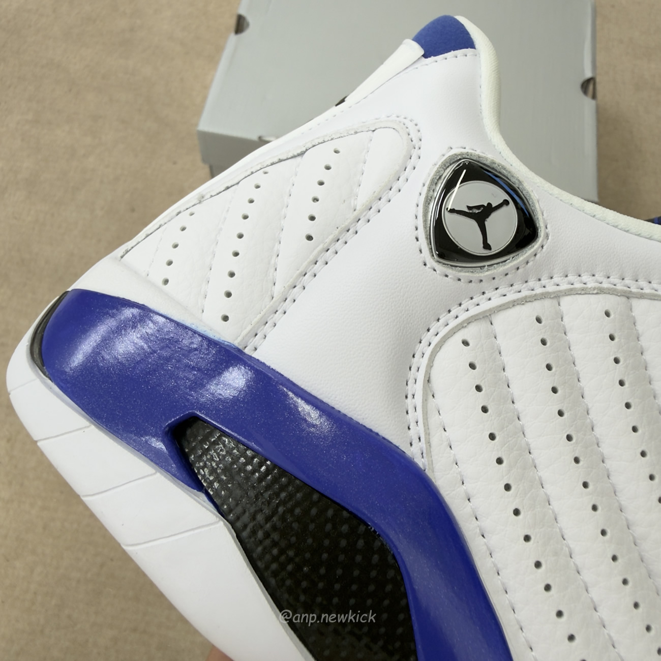 Air Jordan 14 Retro White Hyper Royal 487471 104 (4) - www.newkick.vip