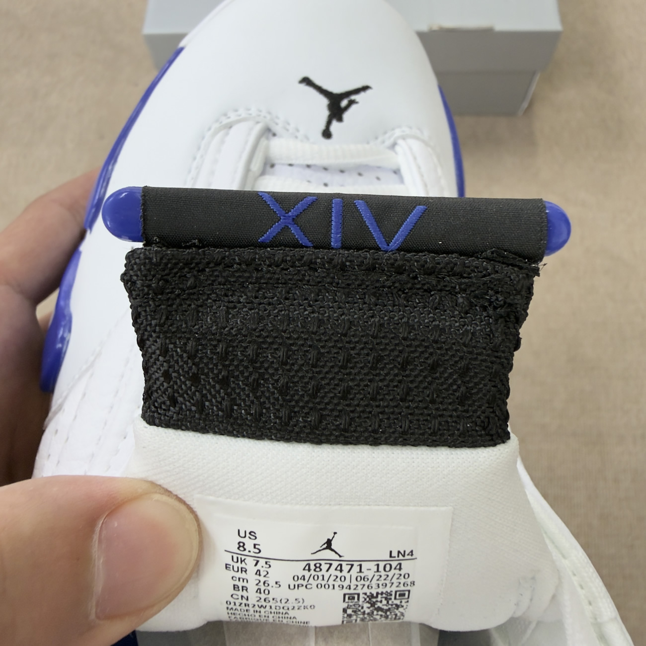 Air Jordan 14 Retro White Hyper Royal 487471 104 (8) - www.newkick.vip