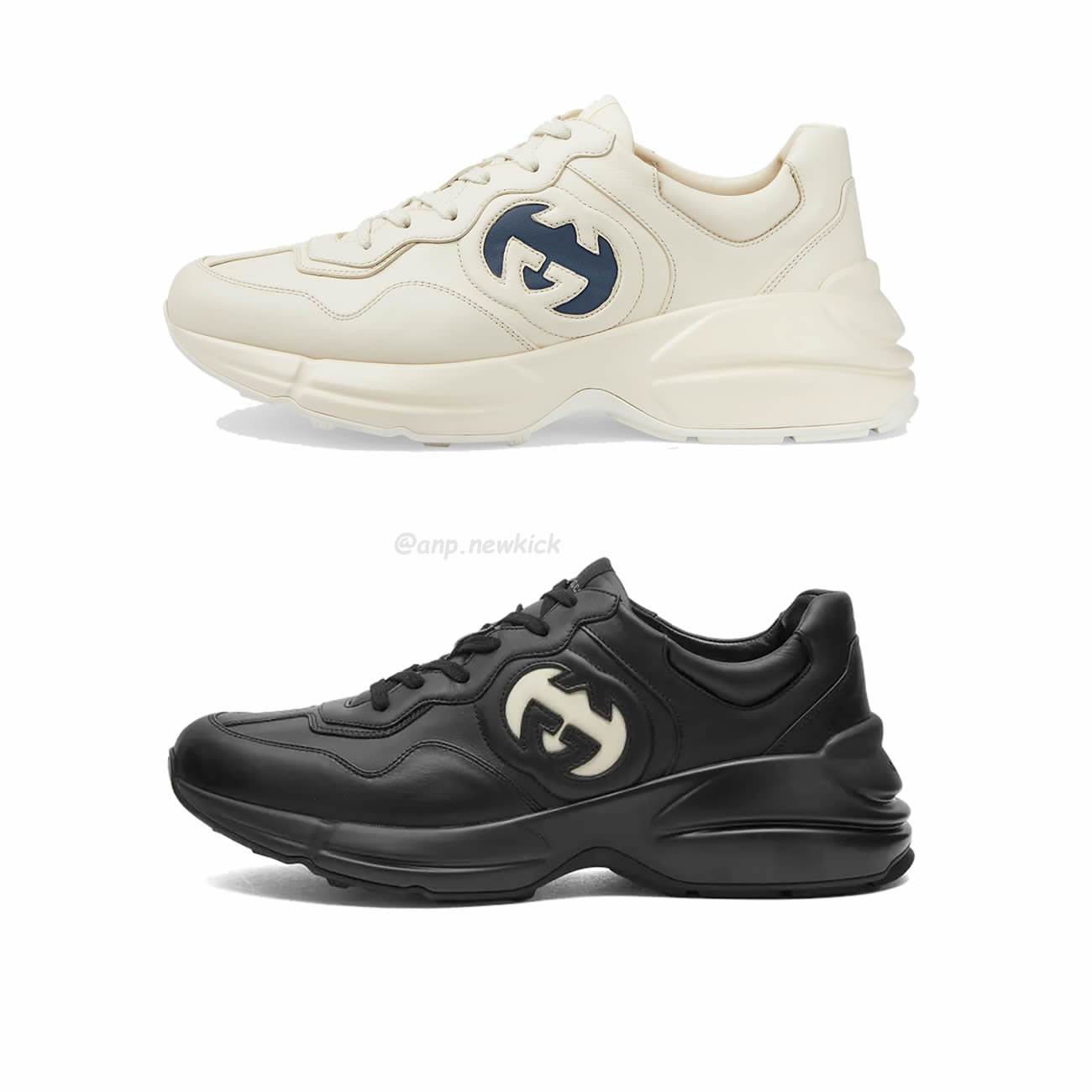 Gucci Rhyton Interlocking G Sneaker Black White 757857 Upg70 9567 (1) - www.newkick.vip