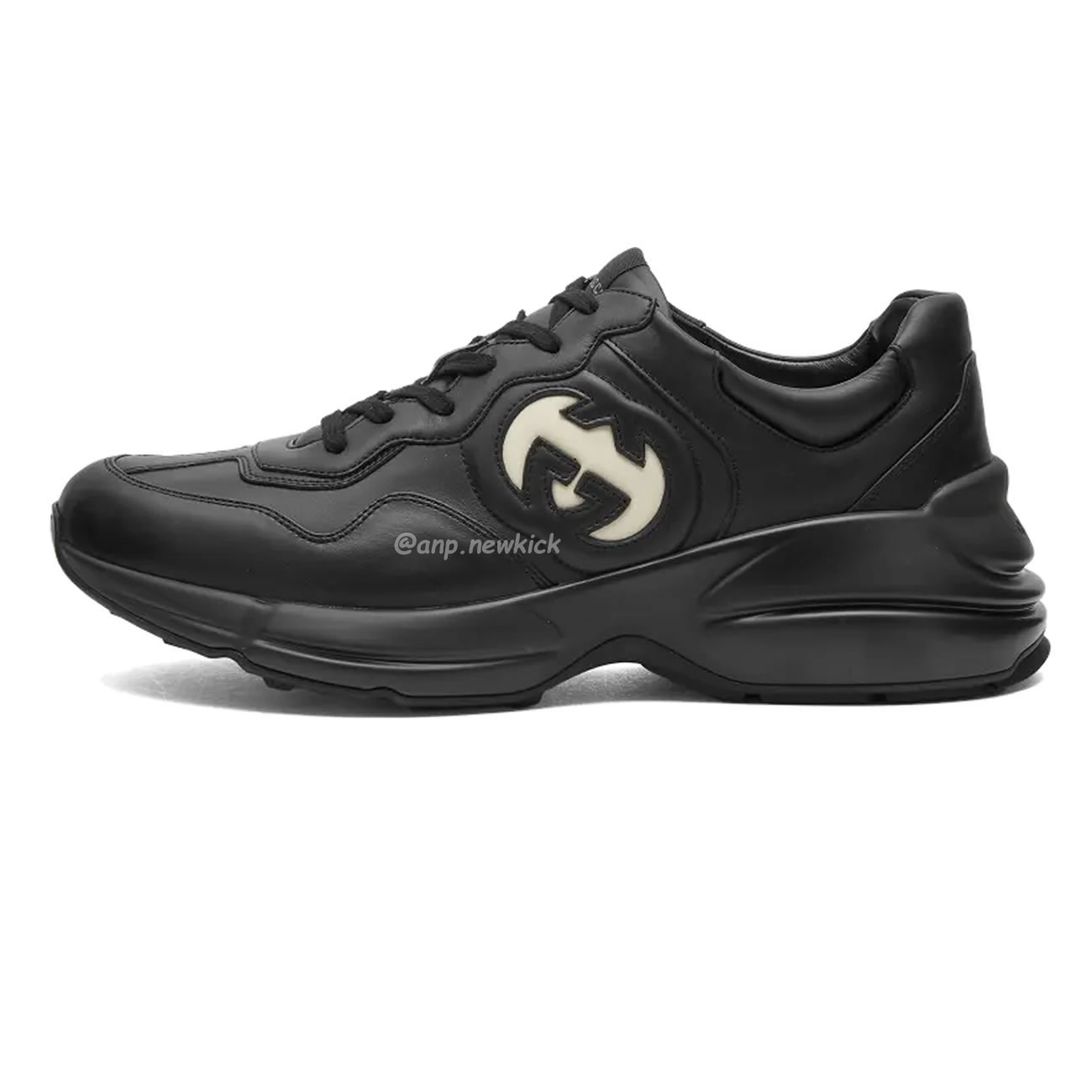 Gucci Rhyton Interlocking G Sneaker Black White 757857 Upg70 9567 (10) - www.newkick.vip