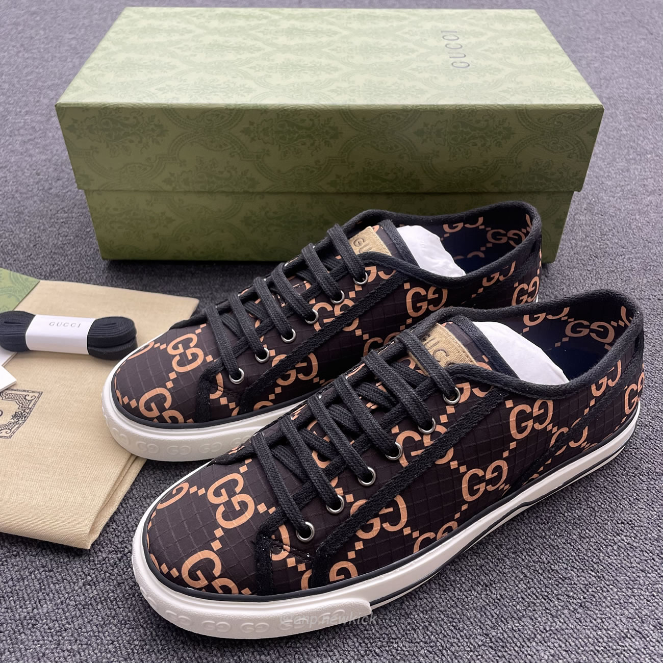 Gucci Ripstop Tennis Brown 771461 Factd 8644 (3) - www.newkick.vip