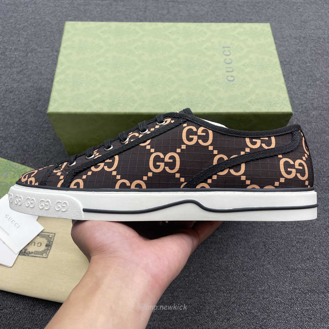 Gucci Ripstop Tennis Brown 771461 Factd 8644 (4) - www.newkick.vip