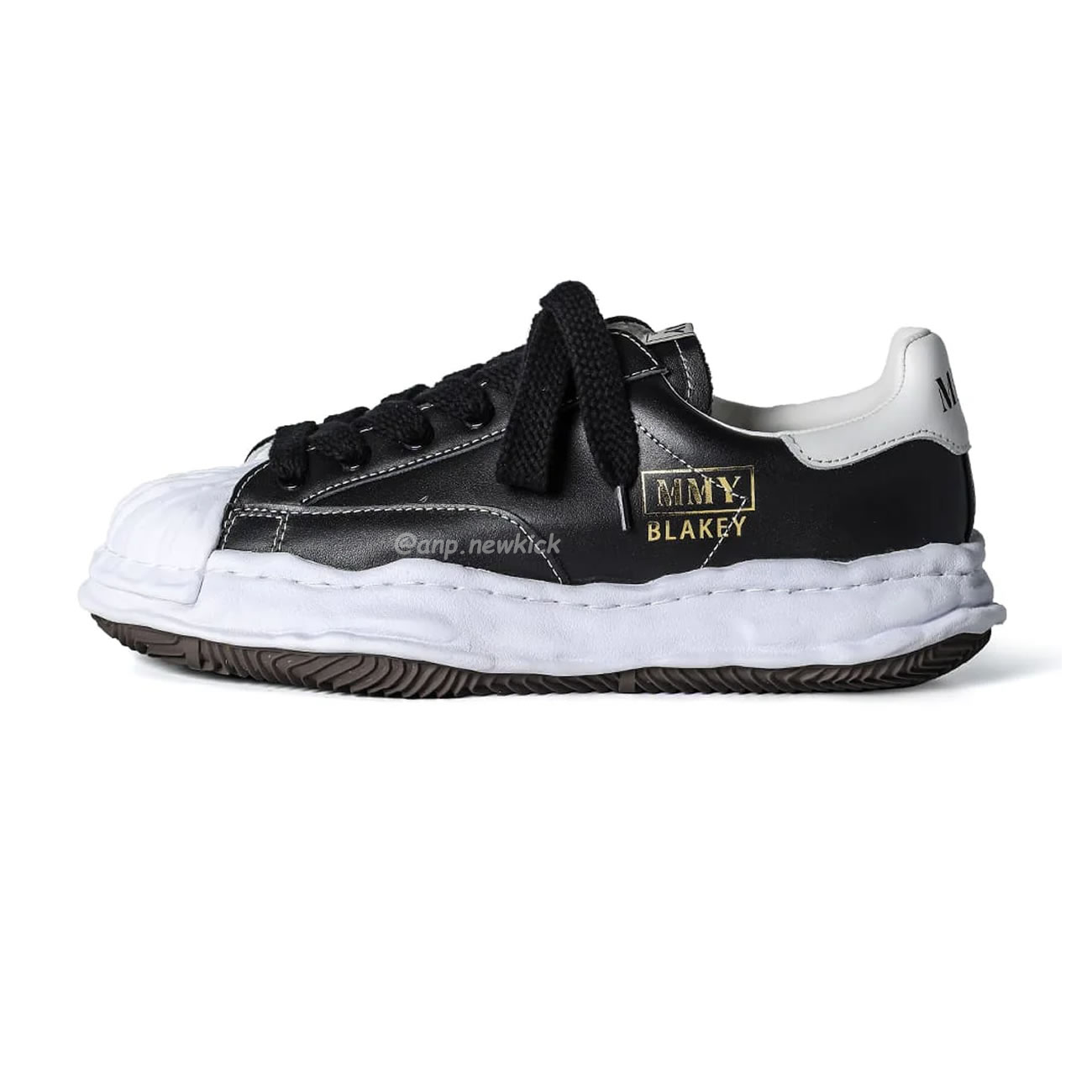 Maison Mihara Yasuhiro Blakey Og Sole Leather Low Black A06fw702 (1) - www.newkick.vip