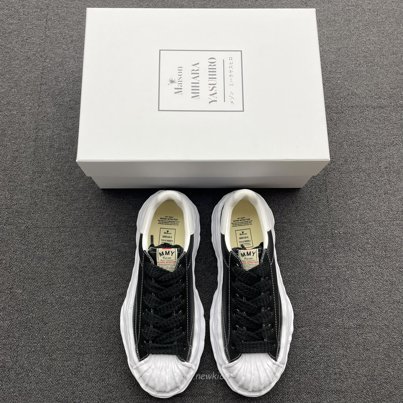 Maison Mihara Yasuhiro Blakey Og Sole Leather Low Black A06fw702 (3) - www.newkick.vip