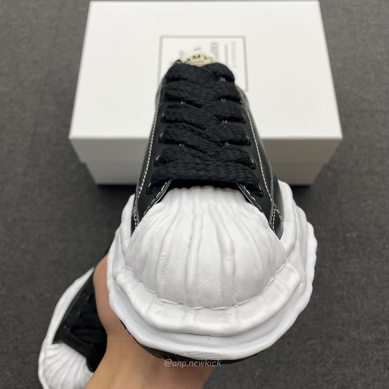 Maison Mihara Yasuhiro Blakey Og Sole Leather Low Black A06fw702 (6) - www.newkick.vip