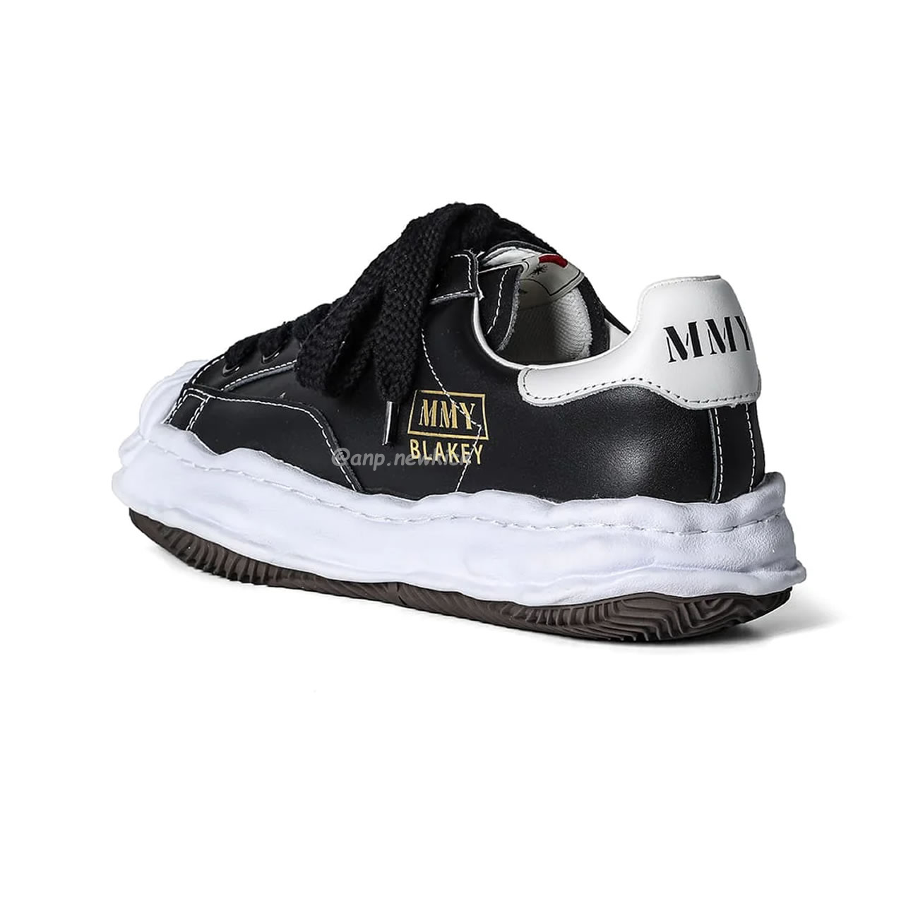 Maison Mihara Yasuhiro Blakey Og Sole Leather Low Black A06fw702 (9) - www.newkick.vip