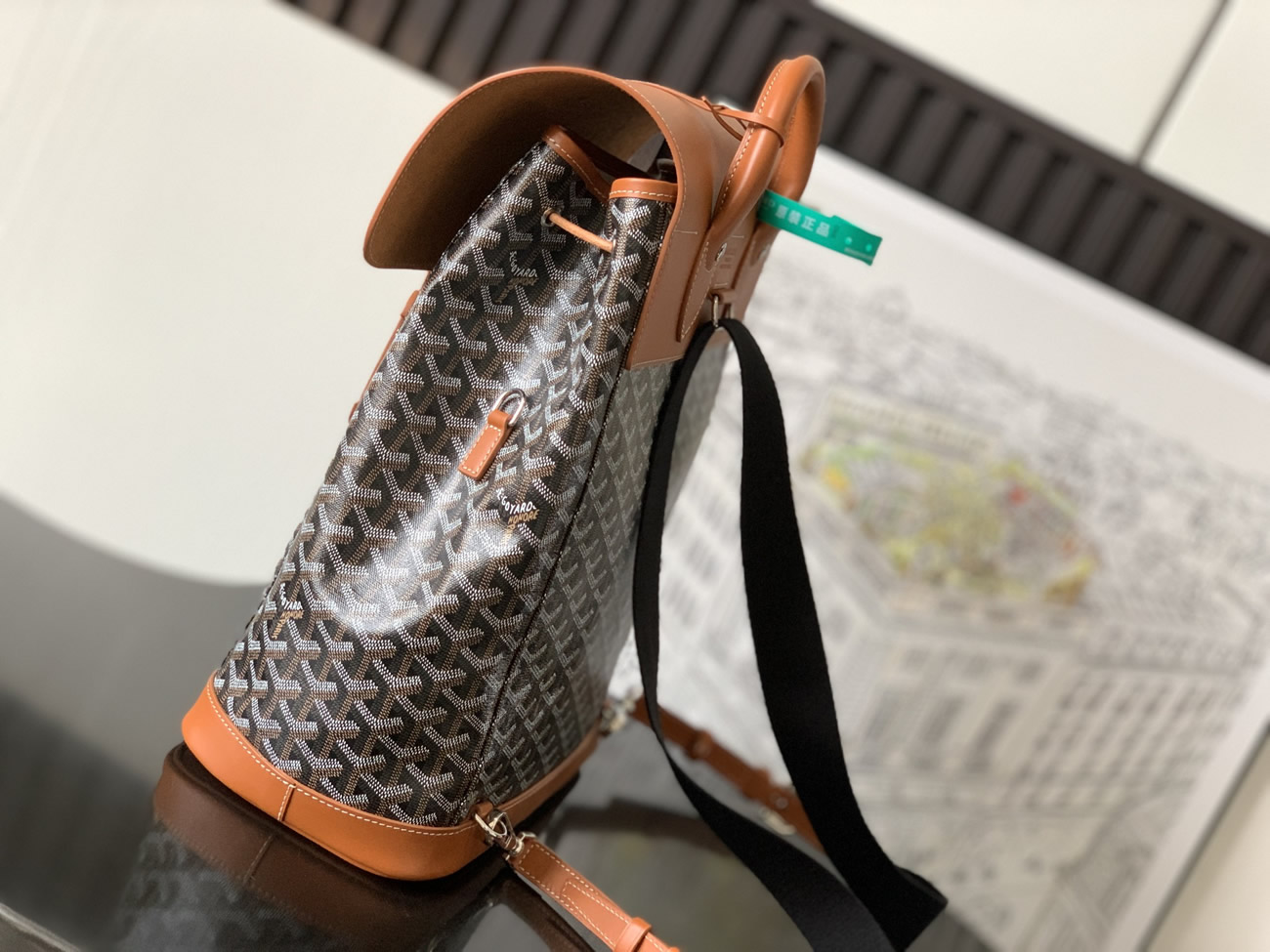 Goyard Artois Alpin Medium Backpack Blacknatural Black Grey Navy Green (14) - www.newkick.vip