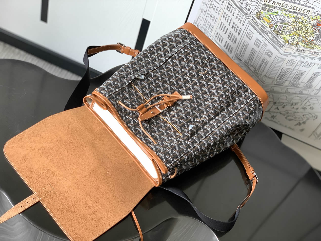 Goyard Artois Alpin Medium Backpack Blacknatural Black Grey Navy Green (19) - www.newkick.vip