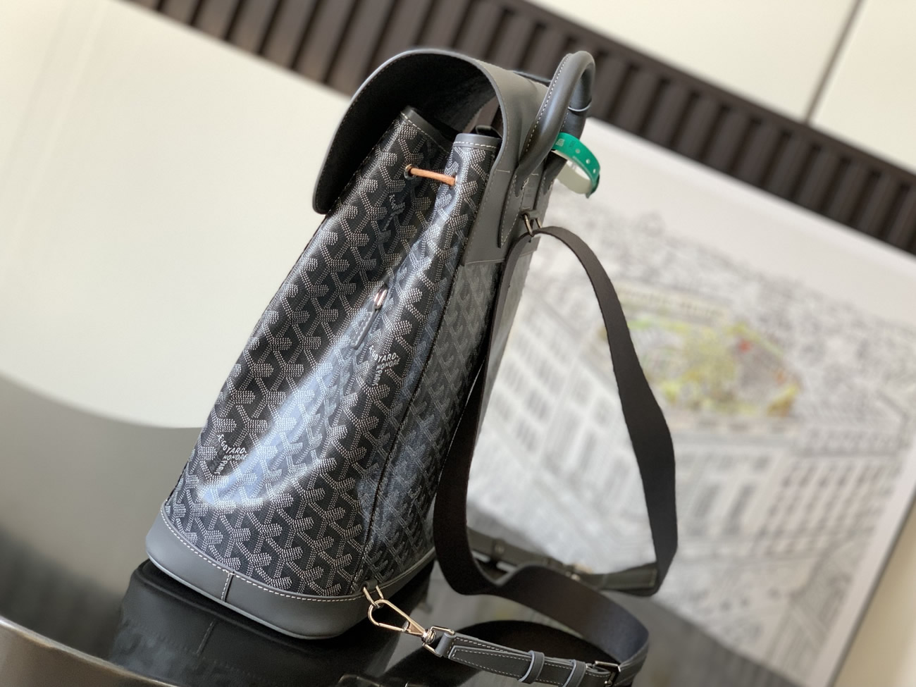 Goyard Artois Alpin Medium Backpack Blacknatural Black Grey Navy Green (21) - www.newkick.vip