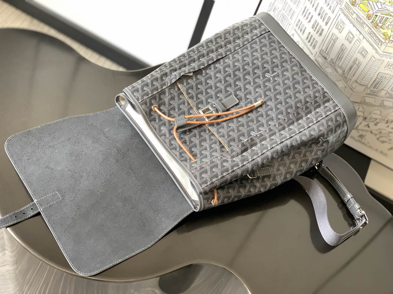 Goyard Artois Alpin Medium Backpack Blacknatural Black Grey Navy Green (26) - www.newkick.vip