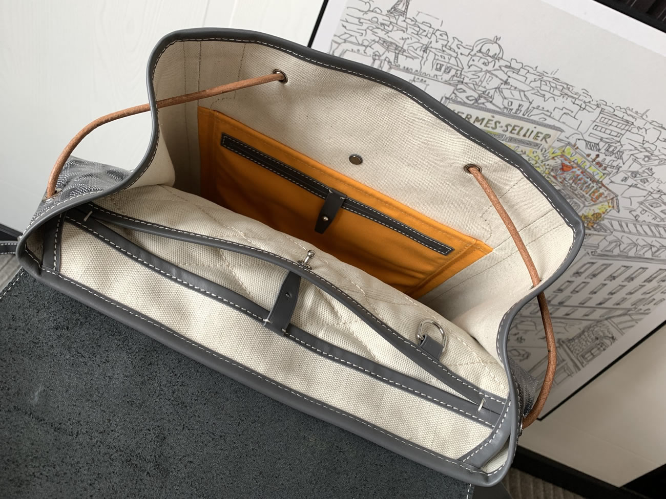 Goyard Artois Alpin Medium Backpack Blacknatural Black Grey Navy Green (27) - www.newkick.vip