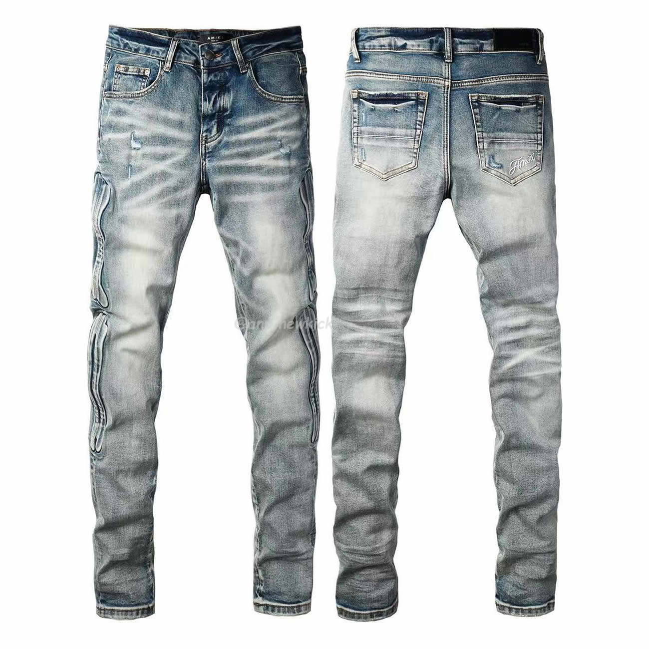 Amiris Jeans Men Fashion Patch Repair Low Rise Skinny Denim (1) - www.newkick.vip