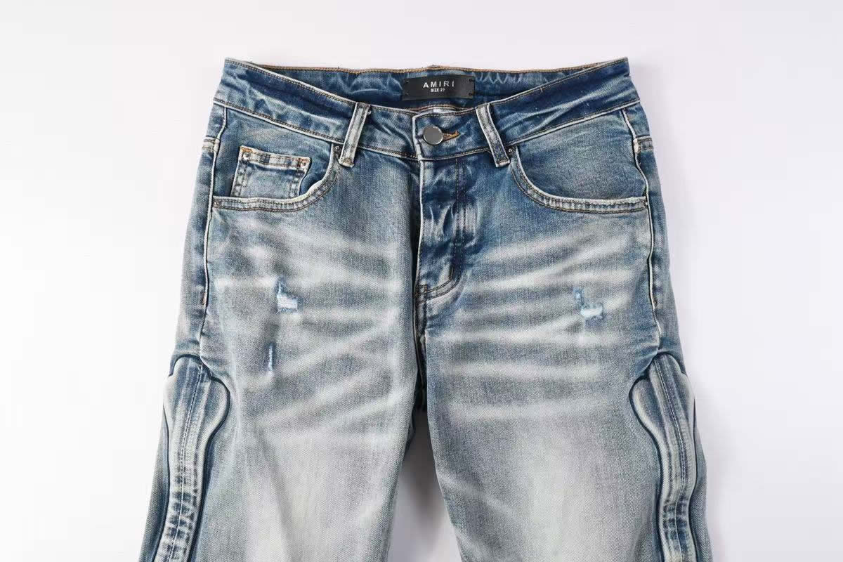 Amiris Jeans Men Fashion Patch Repair Low Rise Skinny Denim (10) - www.newkick.vip
