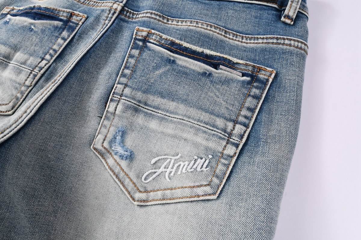 Amiris Jeans Men Fashion Patch Repair Low Rise Skinny Denim (11) - www.newkick.vip
