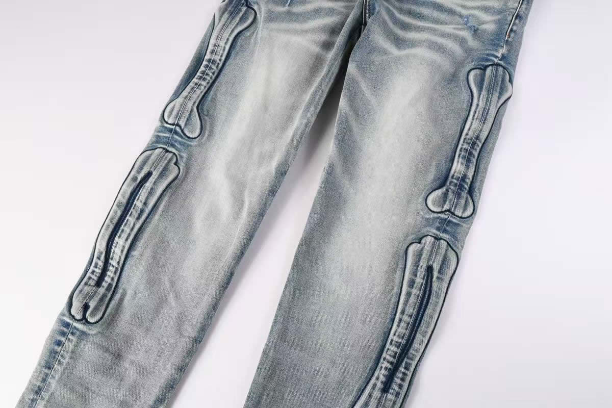 Amiris Jeans Men Fashion Patch Repair Low Rise Skinny Denim (6) - www.newkick.vip