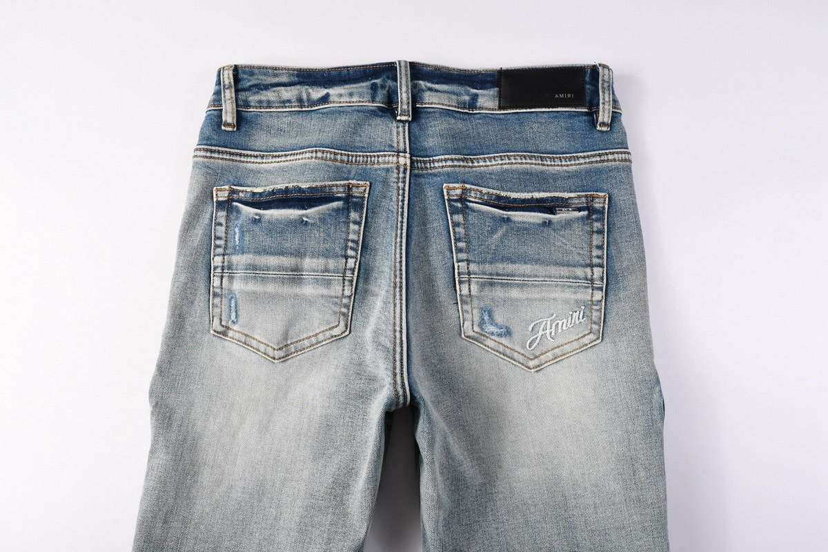 Amiris Jeans Men Fashion Patch Repair Low Rise Skinny Denim (9) - www.newkick.vip