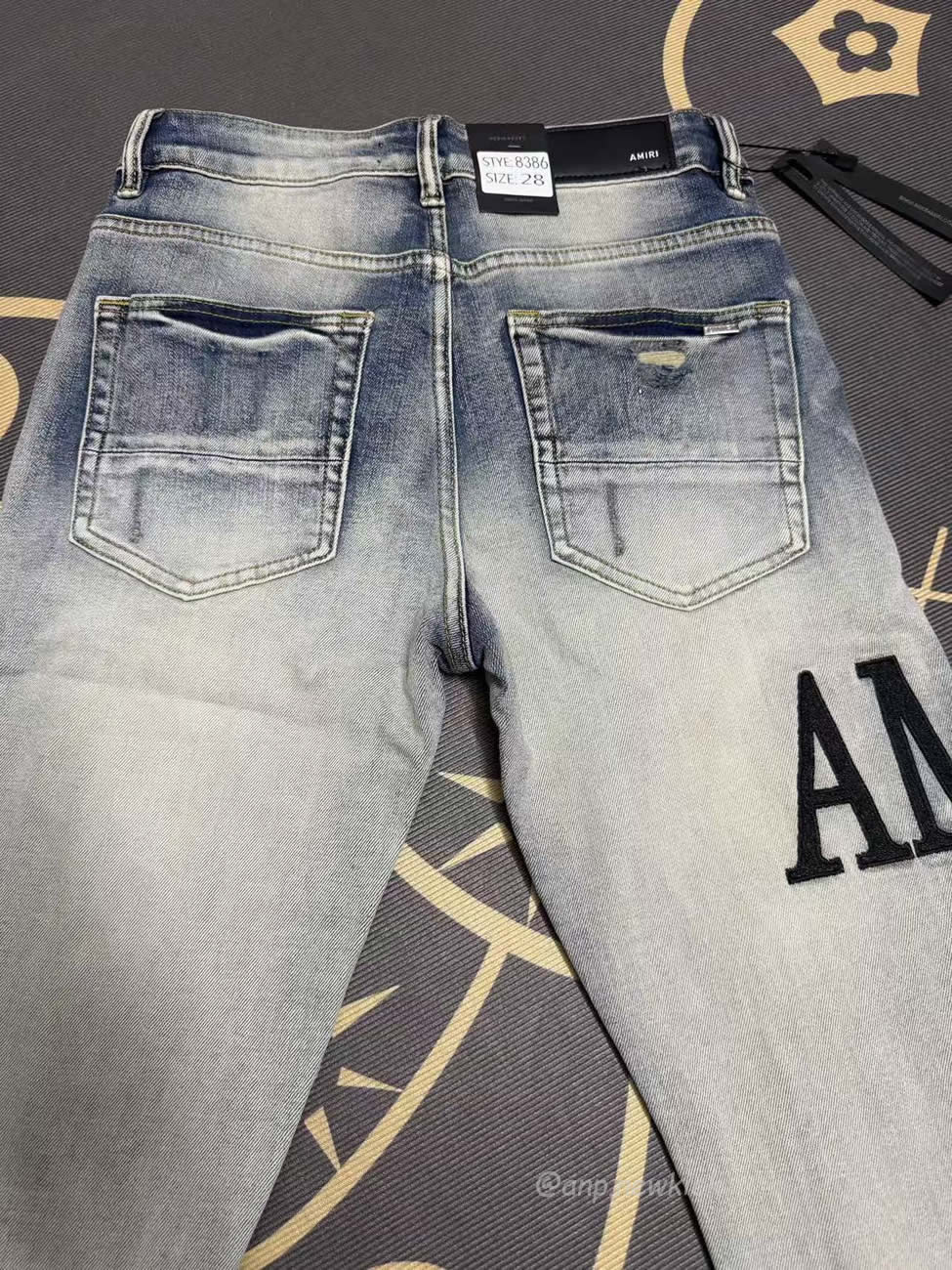 Amiri Jeans Men Letters Trousers Repair Low Rise Skinny (5) - www.newkick.vip Amiri Jeans Men Letters Trousers Repair Low Rise Skinny (5) - www.newkick.vip
