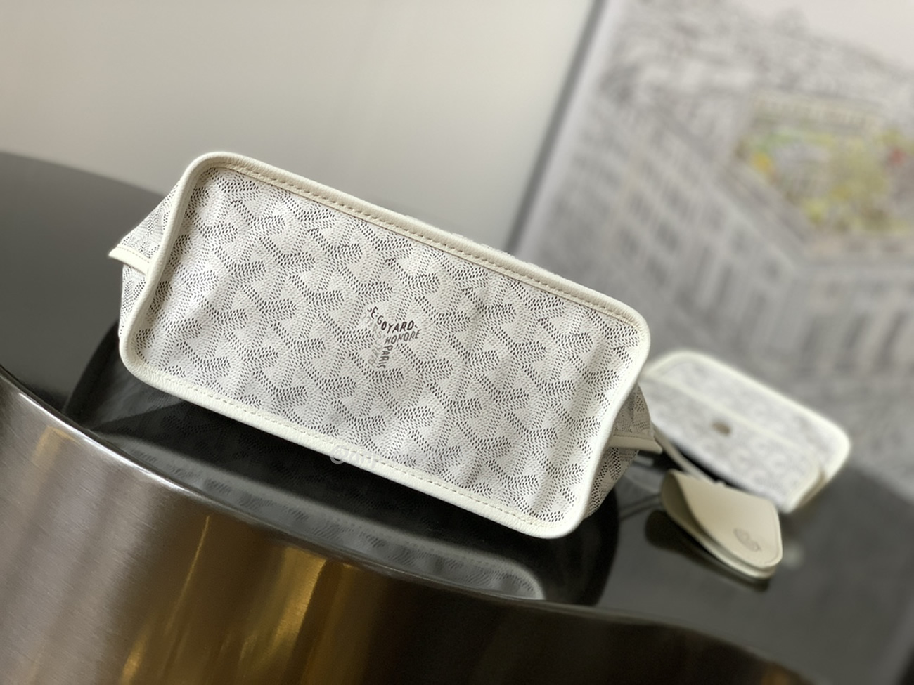 Goyard Anjou Mini Tote Bag Blacknatural Black Grey Navy White Green Yellow (10) - www.newkick.vip
