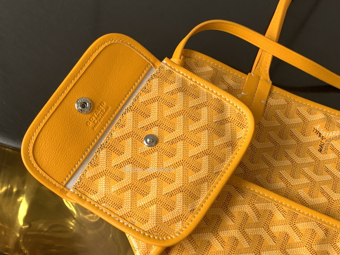 Goyard Anjou Mini Tote Bag Blacknatural Black Grey Navy White Green Yellow (19) - www.newkick.vip