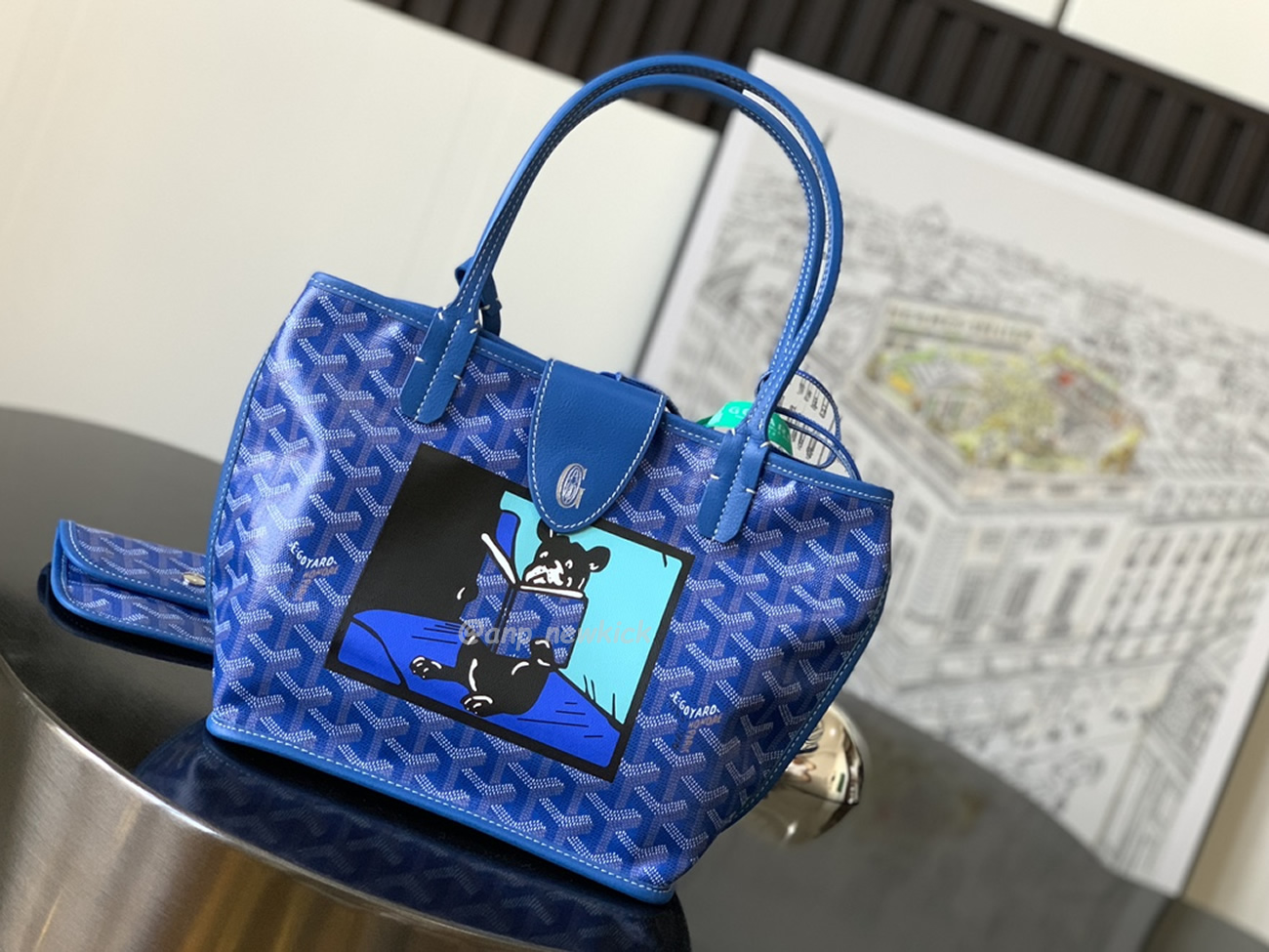 Goyard Anjou Mini Tote Bag Blacknatural Black Grey Navy White Green Yellow (4) - www.newkick.vip