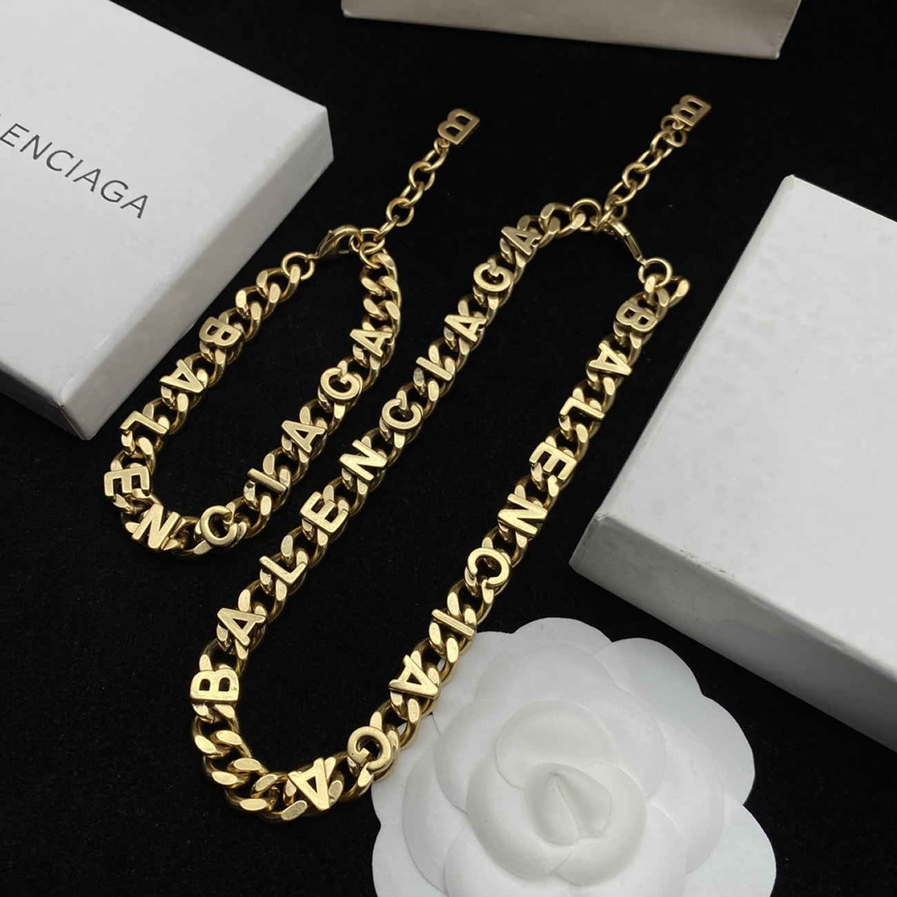 Balenciaga Logo Text Chain Necklace Bal203587 (4) - www.newkick.vip