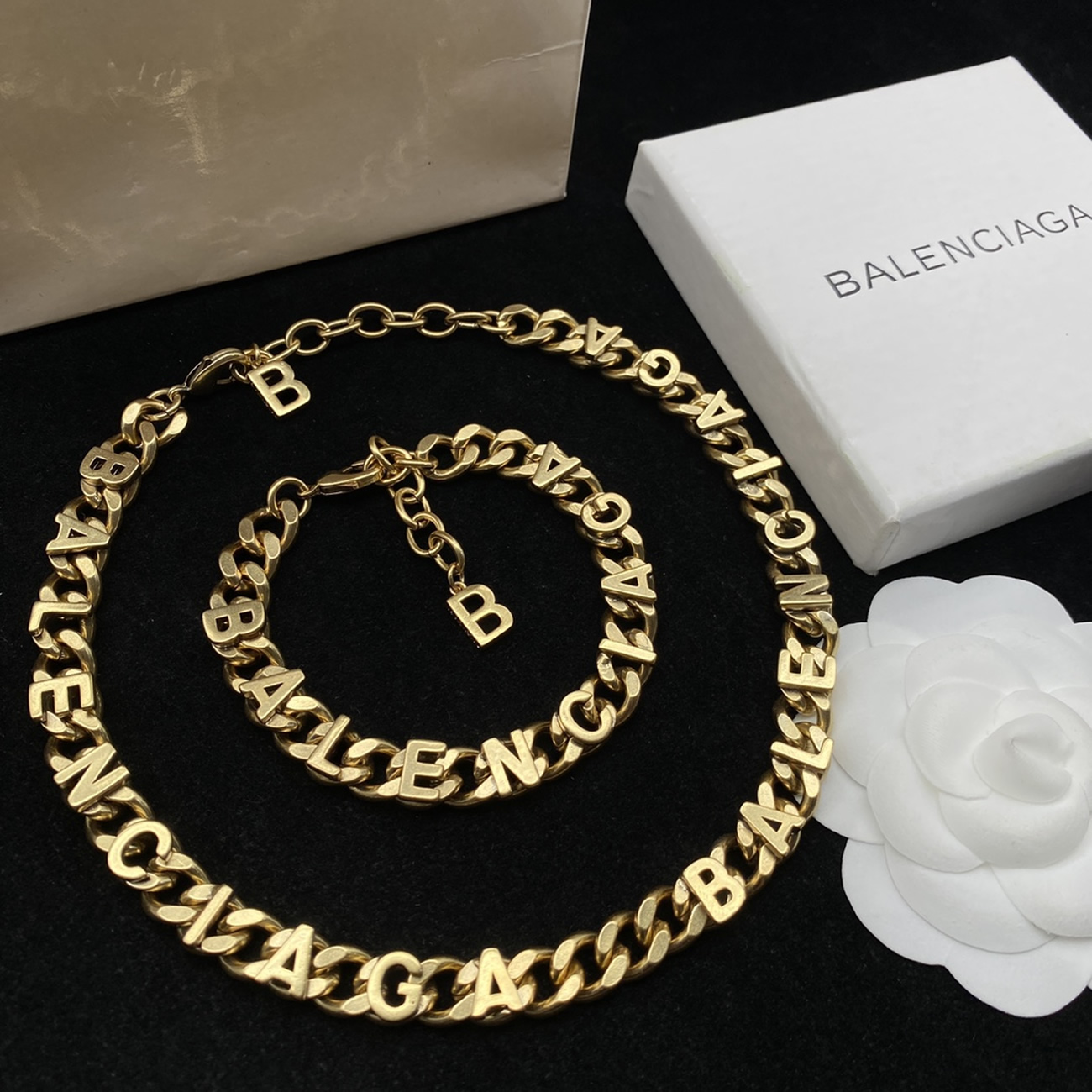 Balenciaga Logo Text Chain Necklace Bal203587 (9) - www.newkick.vip