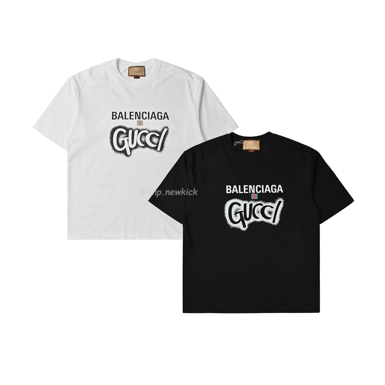 Balenciaga X Gucci Co Branded Double B Letter Printed Logo Printed Short Sleeved T Shirt (1) - www.newkick.vip Balenciaga X Gucci Co Branded Double B Letter Printed Logo Printed Short Sleeved T Shirt (1) - www.newkick.vip