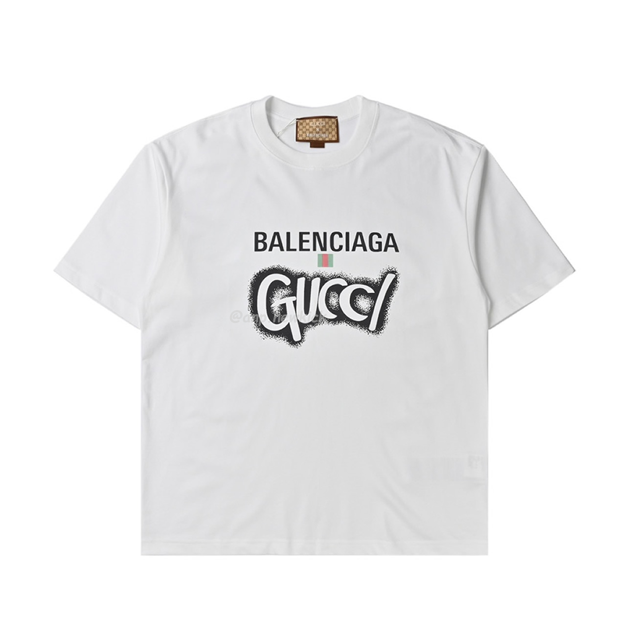 Balenciaga X Gucci Co Branded Double B Letter Printed Logo Printed Short Sleeved T Shirt (9) - www.newkick.vip Balenciaga X Gucci Co Branded Double B Letter Printed Logo Printed Short Sleeved T Shirt (9) - www.newkick.vip