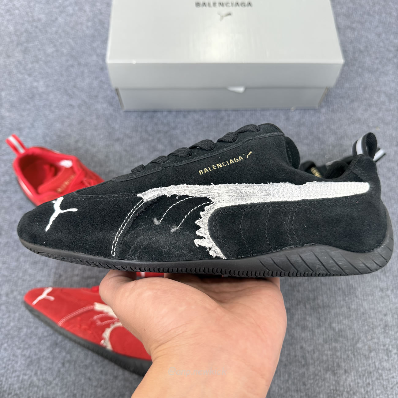 Balenciaga X Puma Ultrasoft Speedcat Sneakers Red White Black (5) - www.newkick.vip Balenciaga X Puma Ultrasoft Speedcat Sneakers Red White Black (5) - www.newkick.vip