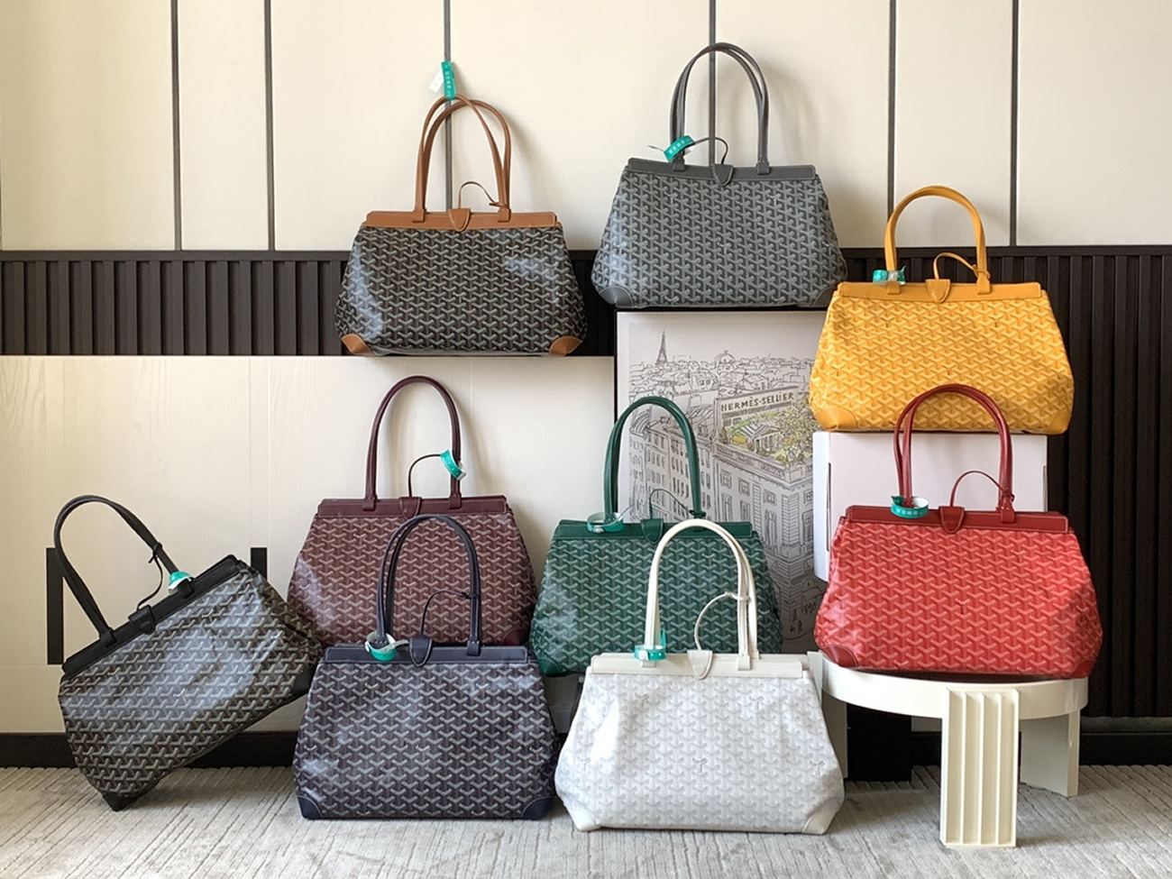 Goyard Bellechasse Biaude Tote Bag Blacknatural Black Grey Navy White Green Yellow Red Burgundy (36) - www.newkick.vip