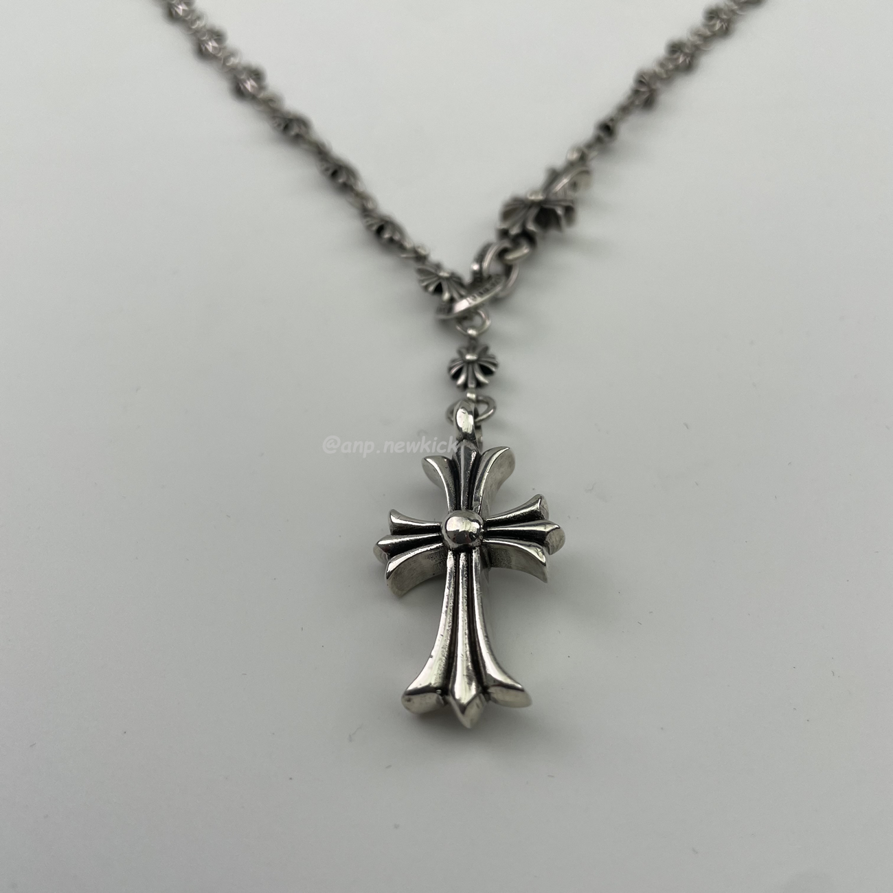 Chrome Hearts Pearl Silver Cross Flower Letter Ball Bracelet (7) - www.newkick.vip