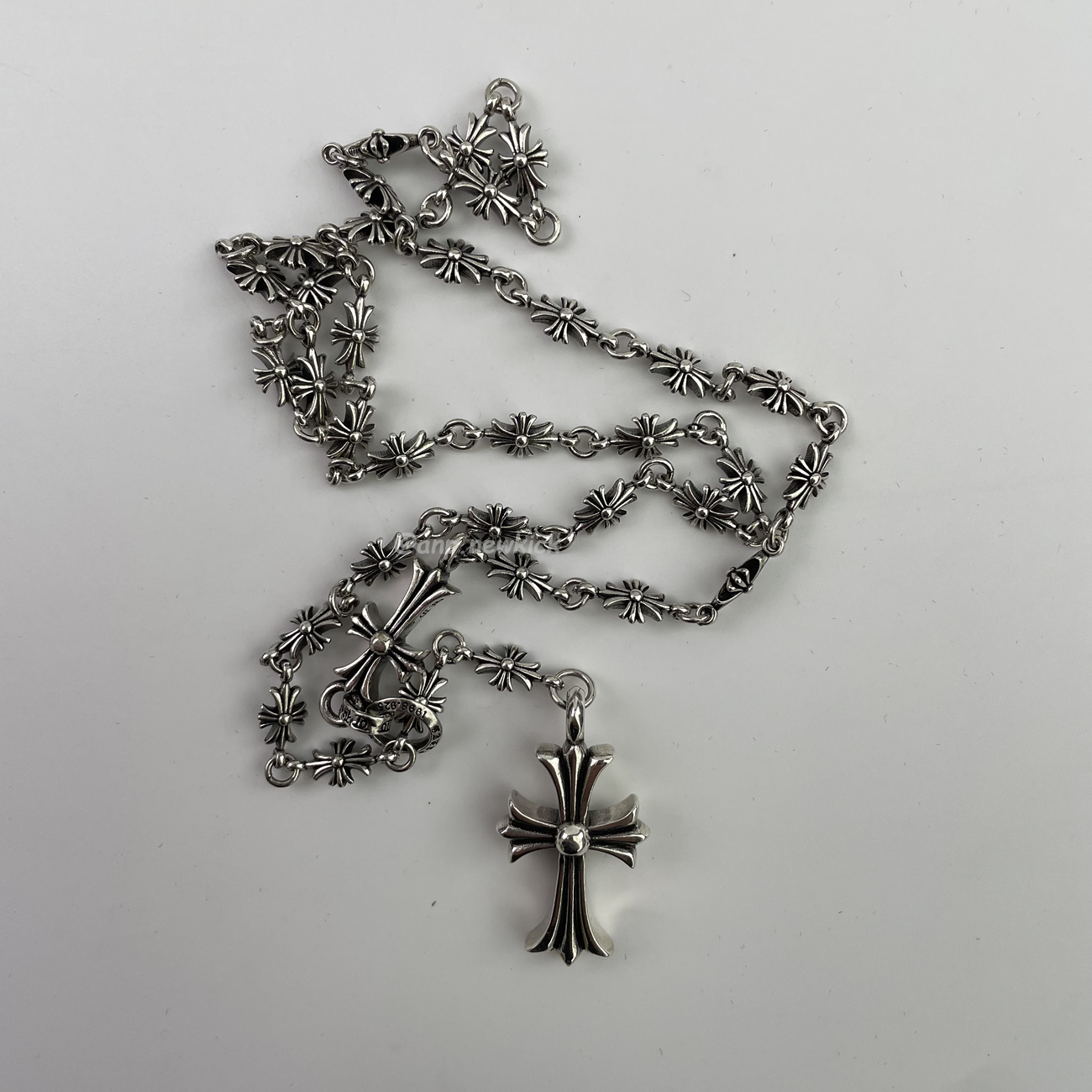 Chrome Hearts Pearl Silver Cross Flower Letter Ball Bracelet (11) - www.newkick.vip