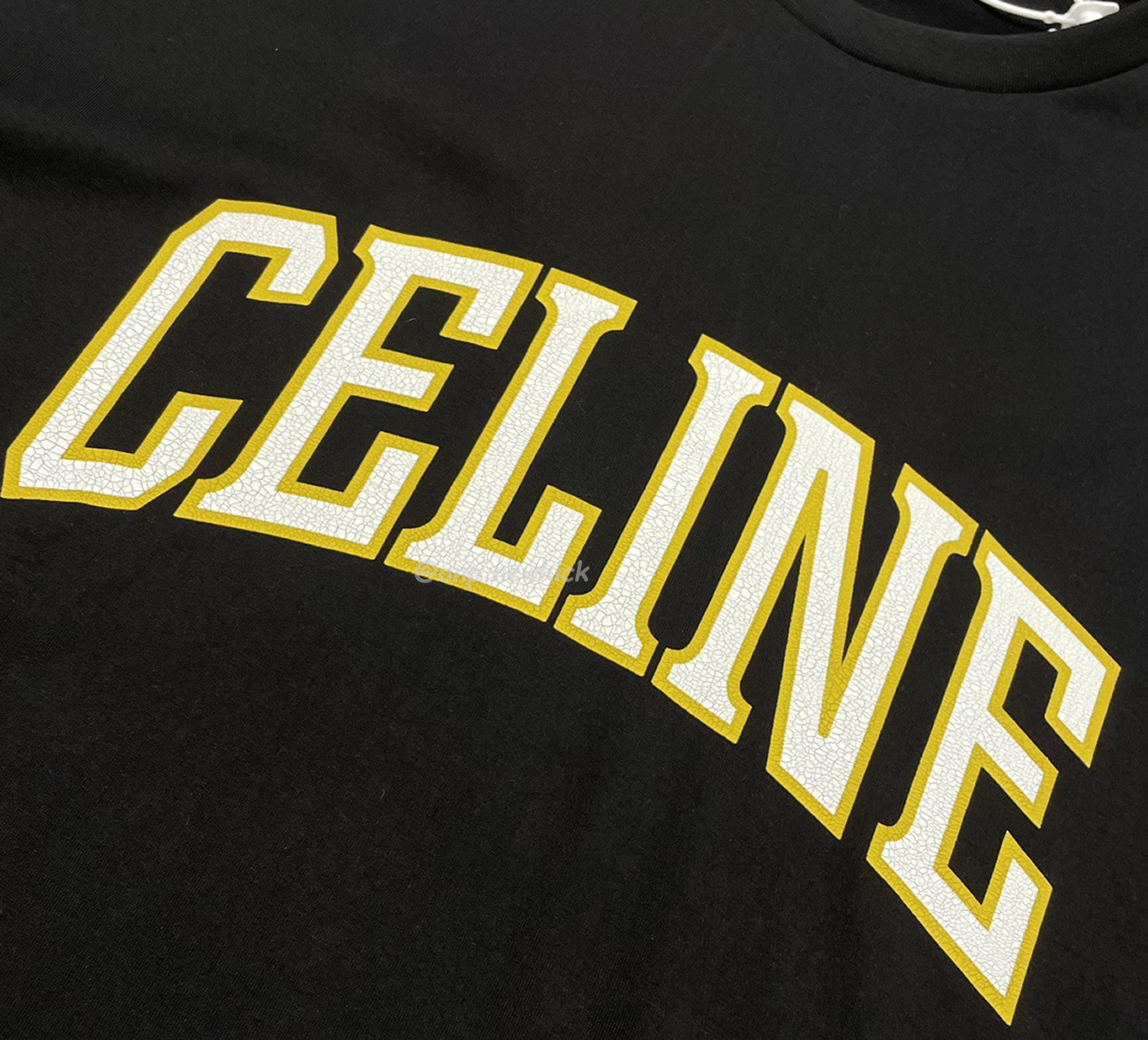 Celine College Cracking Effect Printed Cotton Plain Knit Loose Fitting T Shirt (4) - www.newkick.vip Celine College Cracking Effect Printed Cotton Plain Knit Loose Fitting T Shirt (4) - www.newkick.vip