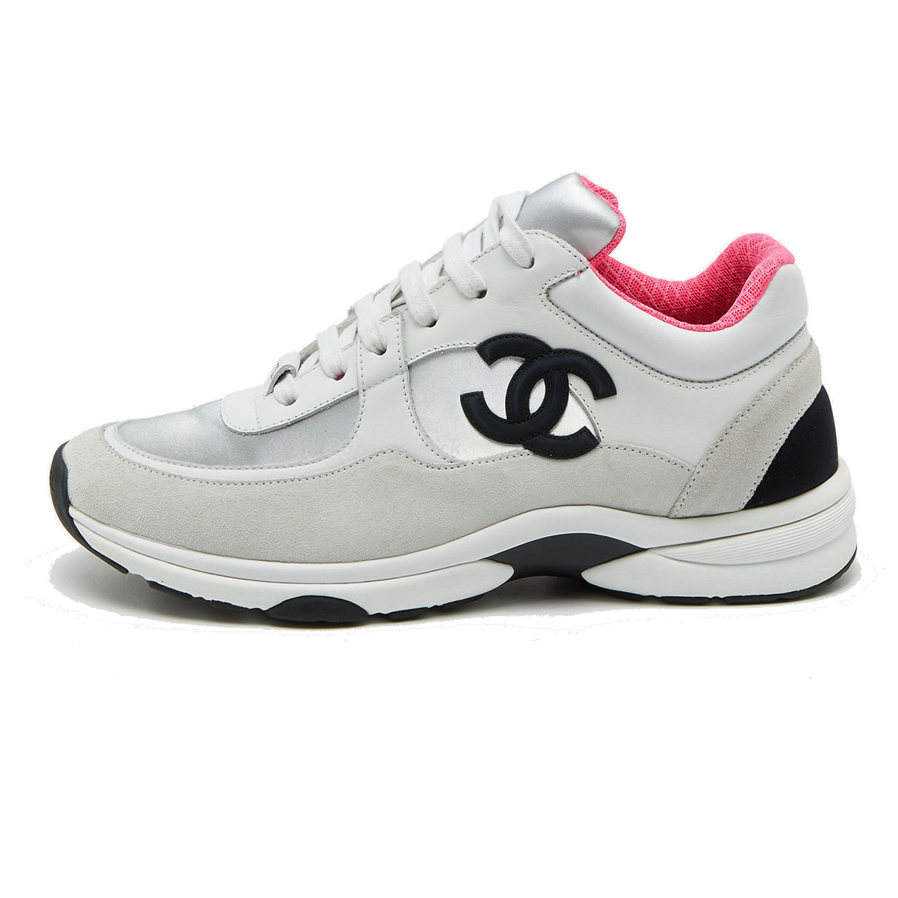 Chanel White Pink Blue Sneakers (1) - www.newkick.vip