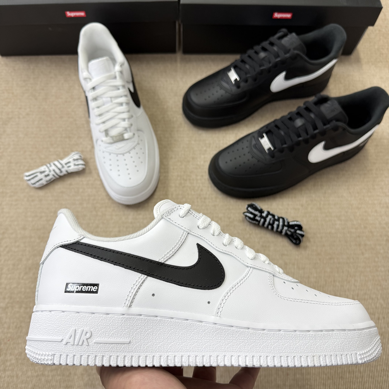 Nike Air Force 1 Low Supreme Black White Cu9225 002 Cu9225 102 (12) - www.newkick.vip