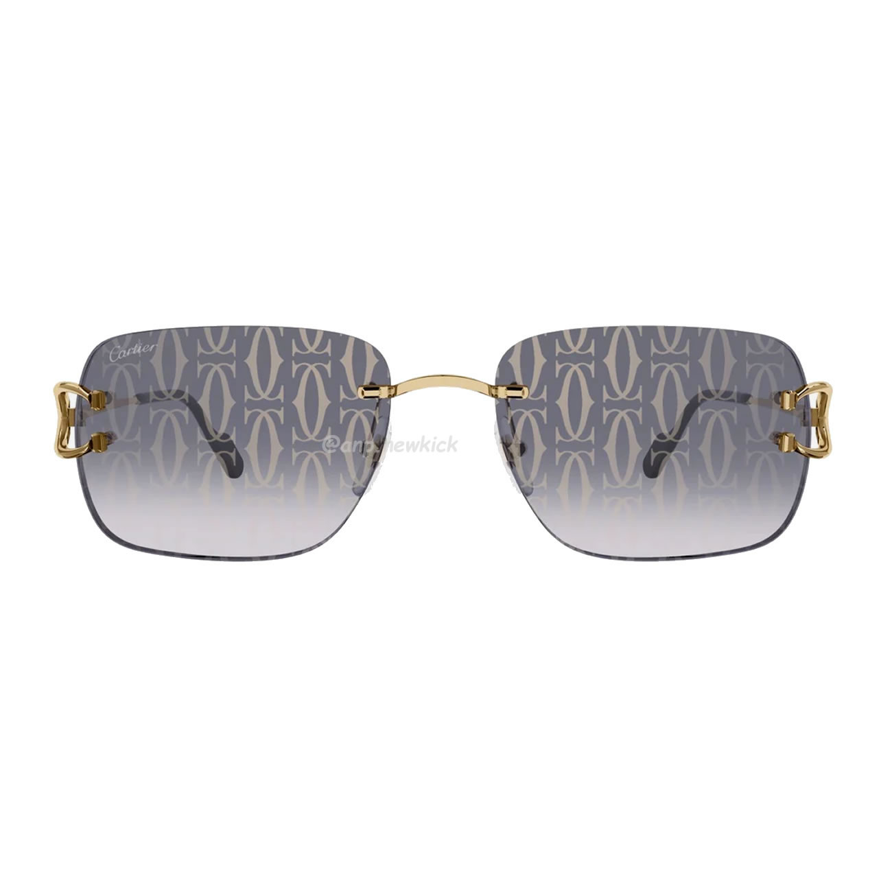 Cartier Eyewear Rimless Rectangle Frame Sunglasses (11) - www.newkick.vip