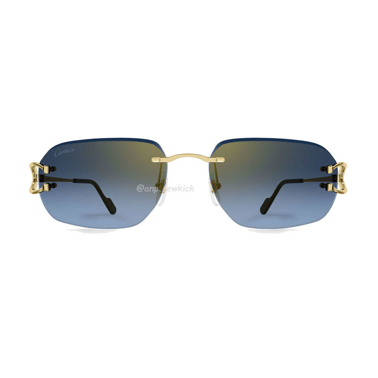 Cartier Eyewear Rimless Rectangle Frame Sunglasses (7) - www.newkick.vip