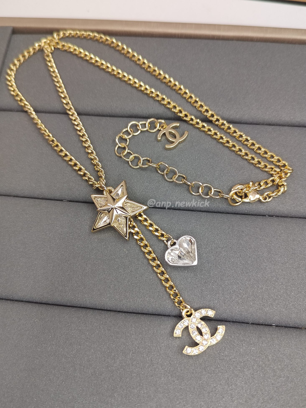 Chanel Cc Logo Star Heart Necklace (3) - www.newkick.vip