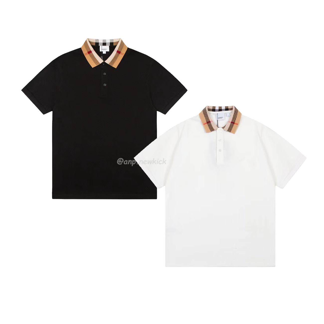 Burberry Polo Shirt Checkered White Black (1) - www.newkick.vip