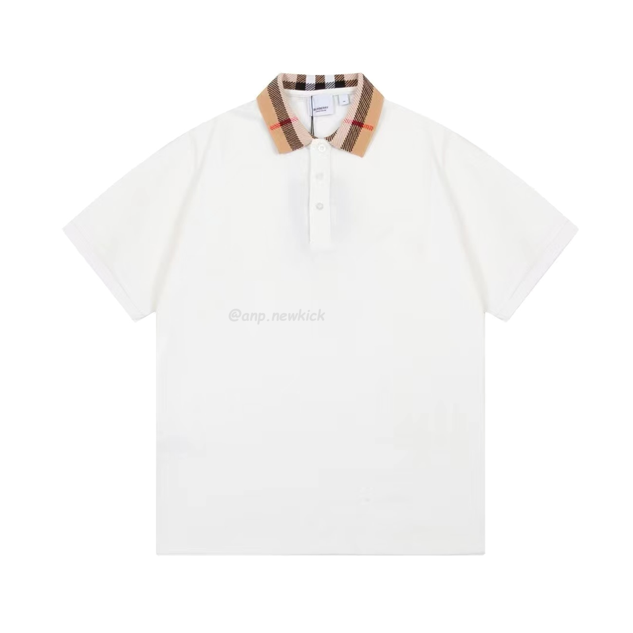 Burberry Polo Shirt Checkered White Black (11) - www.newkick.vip