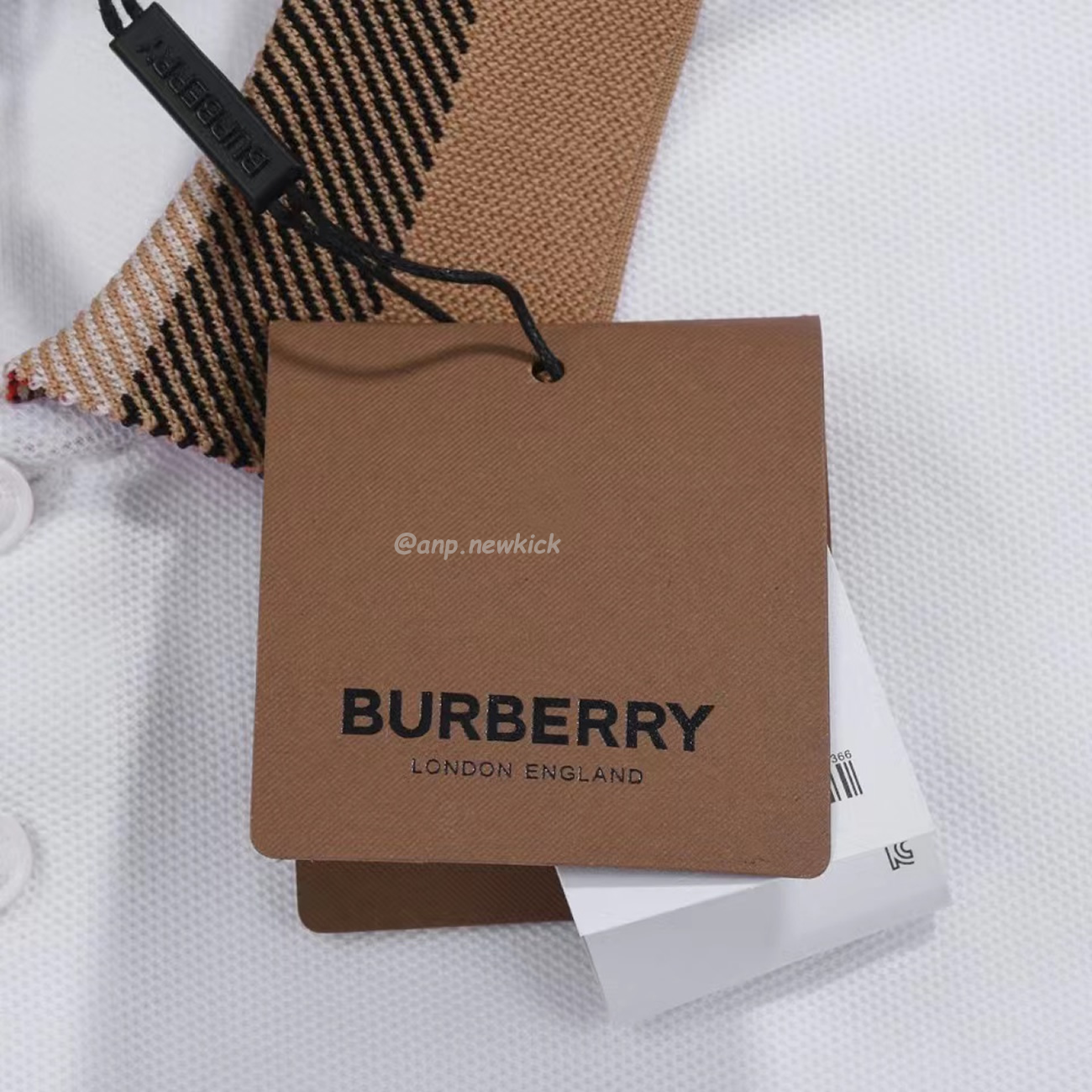 Burberry Polo Shirt Checkered White Black (4) - www.newkick.vip