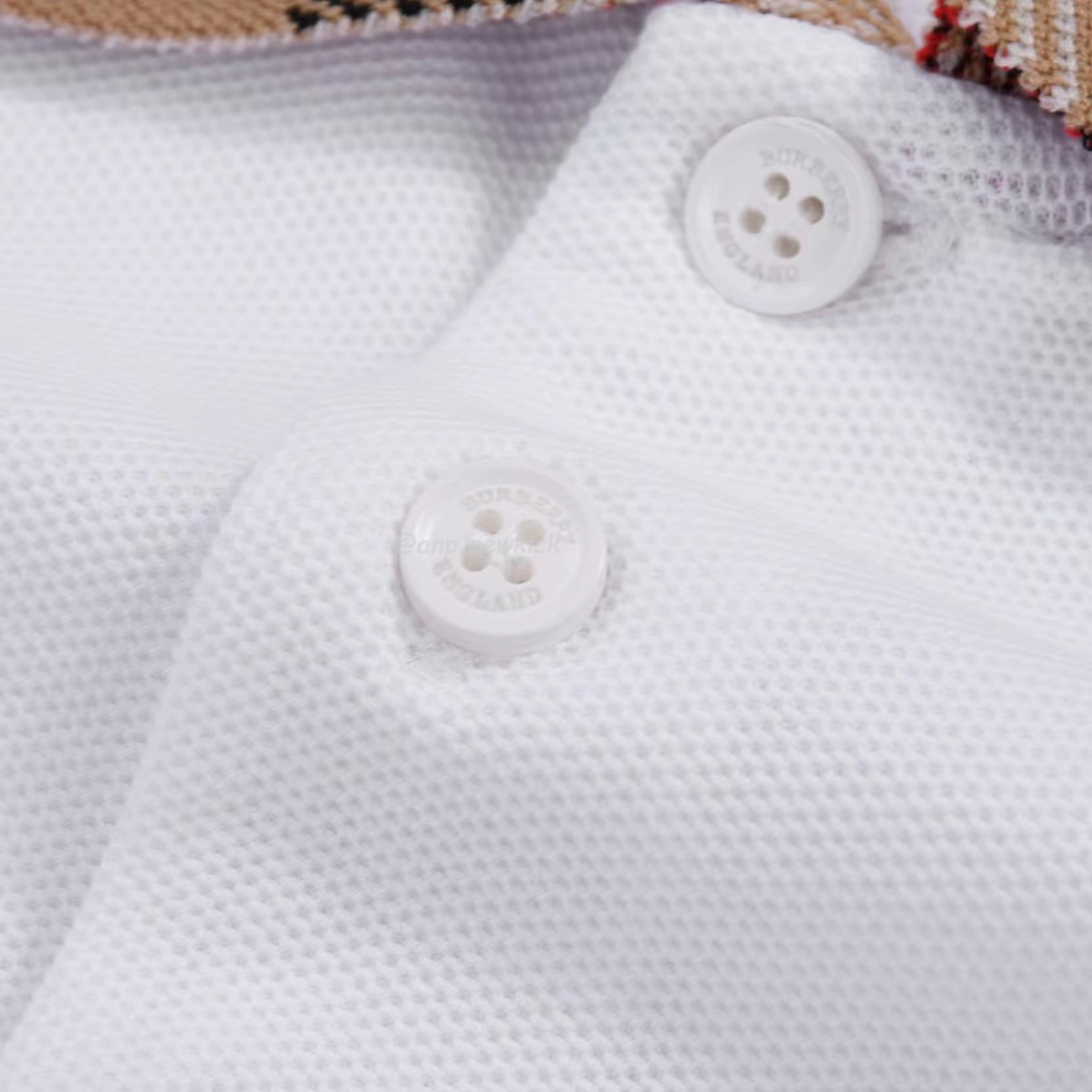 Burberry Polo Shirt Checkered White Black (6) - www.newkick.vip