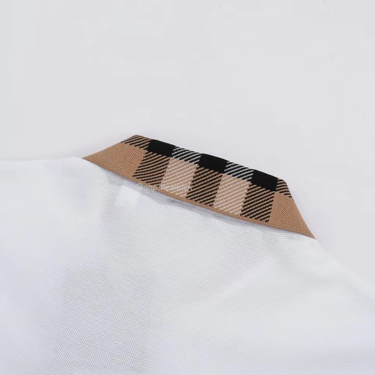 Burberry Polo Shirt Checkered White Black (8) - www.newkick.vip