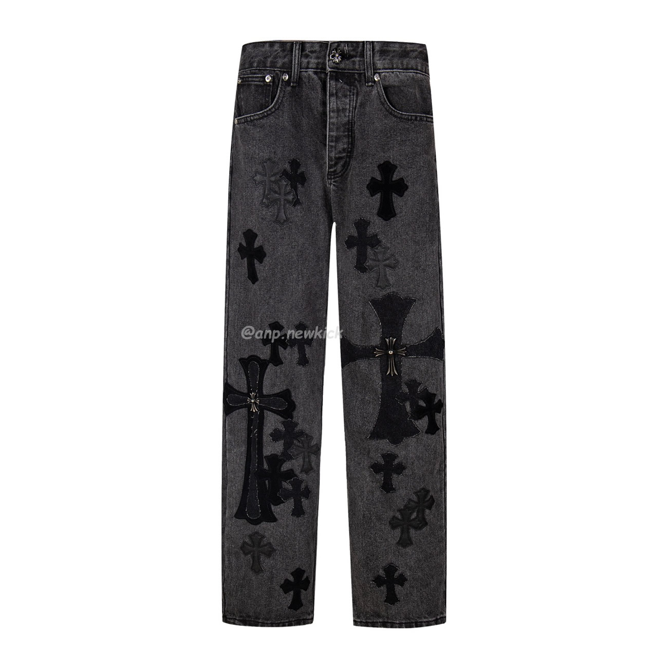 Chrome Hearts Black Grey Silver Cross Patch Jeans (1) - www.newkick.vip Chrome Hearts Black Grey Silver Cross Patch Jeans (1) - www.newkick.vip