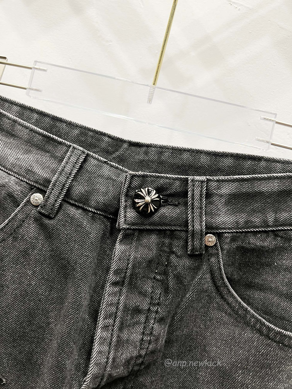 Chrome Hearts Black Grey Silver Cross Patch Jeans (2) - www.newkick.vip Chrome Hearts Black Grey Silver Cross Patch Jeans (2) - www.newkick.vip