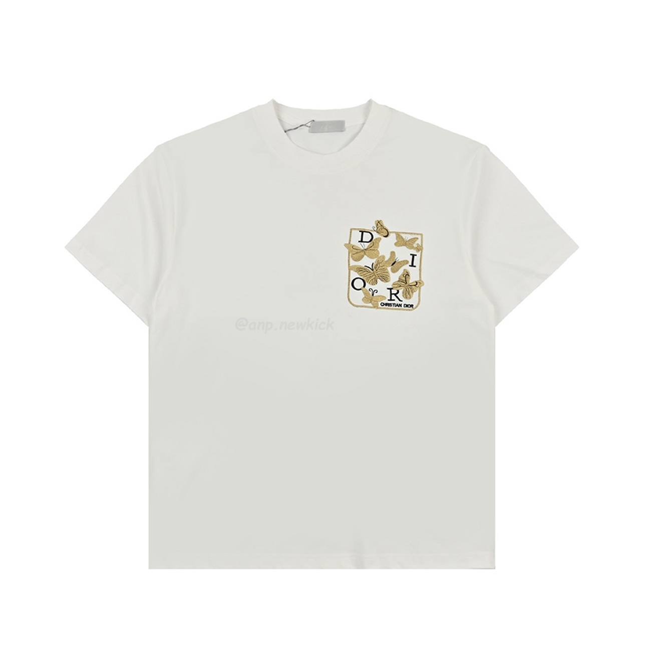 Dior Cd 3d Butterfly Letter Embroidered Pocket Short Sleeve T Shirt (3) - www.newkick.vip