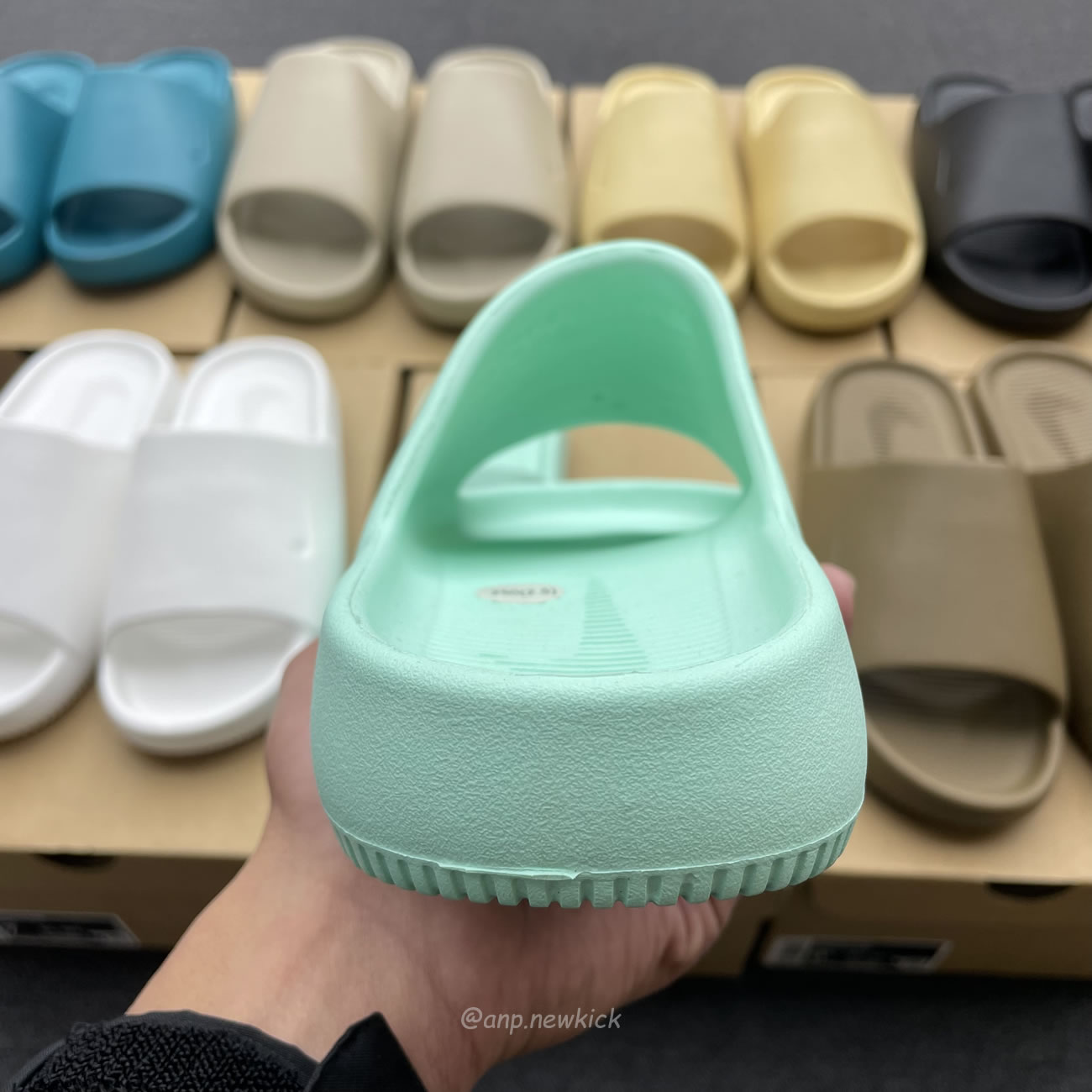 Nike Calm Slide Jade Ice Black Sesame Geode Teal White Brown Dx4816 300 (10) - www.newkick.vip